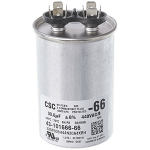 Round Dual Run Capacitor, 55/10, MFD, 440V